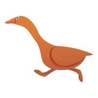 Running goose icon, cartoon style vector