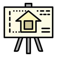 City house plan icon, outline style vector