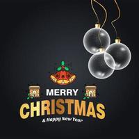 Christmas card design with elegant design and dark background vector