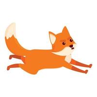 Running fox icon, cartoon style vector