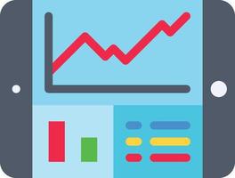 tablet graph analytics statistic profit - flat icon vector