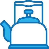 kettle boil water hot kitchen - blue icon vector