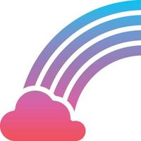 rainbow colorful cloud weather - gradient solid icon vector