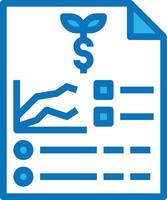 gráfico de crecimiento de las estadísticas de inversión del plan - icono azul vector