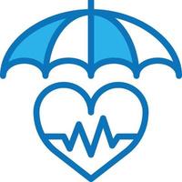 life insurance protect health signal investment - blue icon vector