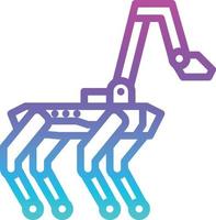 robot dog ai artificial intelligence - gradient icon vector