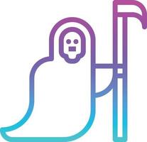 muerte segador fantasma guadaña halloween - icono degradado vector