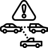 collision avoidance warning ai artificial intelligence - outline icon vector