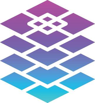 diseño creativo de capas - icono de gradiente sólido vector