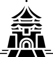 chiang kai shek memorial hall taipei taiwán punto de referencia - icono sólido vector