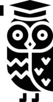 knowledge education owl animal creative - solid icon vector