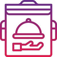 bag meal serve food delivery - gradient icon vector