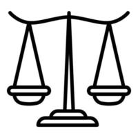 icono de equilibrio del juzgado, estilo de esquema vector