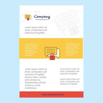 Template layout for Secure chat comany profile annual report presentations leaflet Brochure Vector Background