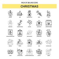 Christmas Line Icon Set 25 Dashed Outline Style vector