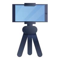 Smartphone tripod icon, cartoon style vector