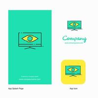 Monitor Company Logo App Icon and Splash Page Design Creative Business App Design Elements vector