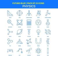 iconos de física futuro azul 25 paquete de iconos vector