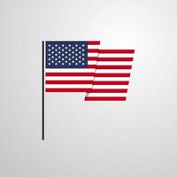 United States of America waving Flag design vector