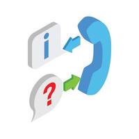 Question and answer mark icon, isometric 3d style vector