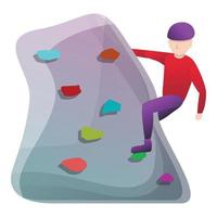 Indoor wall climbing icon, cartoon style vector