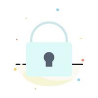 Lock Security Locked Login Abstract Flat Color Icon Template vector