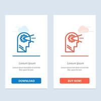 Cognitive Process Mind Head  Blue and Red Download and Buy Now web Widget Card Template vector