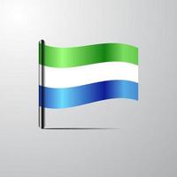 Sierra Leone waving Shiny Flag design vector