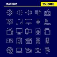 Multimedia Line Icon for Web Print and Mobile UXUI Kit Such as Gear Maintain Setting Tool Adjustment Speaker Computer Hardware Pictogram Pack Vector