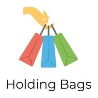 Trendy Holding Bags vector