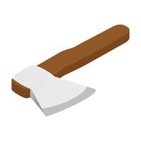 Axe isometric 3d icon vector