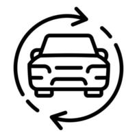 icono de uso compartido de coche, estilo de esquema vector