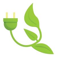 Eco plug icon, cartoon style vector