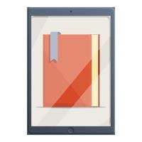 E-book dictionary application icon, cartoon style vector