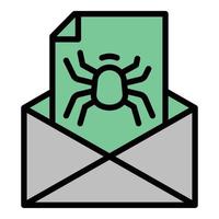 Mail bug icon outline vector. Fraud virus vector