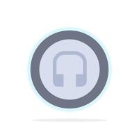 Earphone Headphone Basic Ui Abstract Circle Background Flat color Icon vector