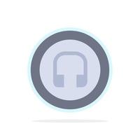 Earphone Headphone Basic Ui Abstract Circle Background Flat color Icon vector