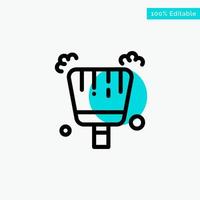 Broom Dustpan Sweep turquoise highlight circle point Vector icon