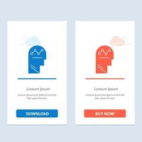 User Process Success Man Thinking  Blue and Red Download and Buy Now web Widget Card Template vector