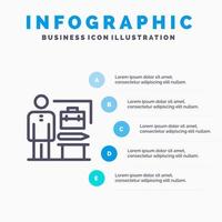 Abilities Accomplished Achieve Businessman Line icon with 5 steps presentation infographics Background vector