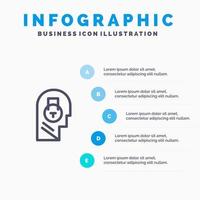 Lock Secure Message Data User Line icon with 5 steps presentation infographics Background vector
