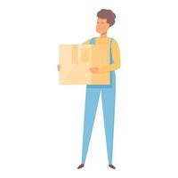 Box relocation icon cartoon vector. House move service vector