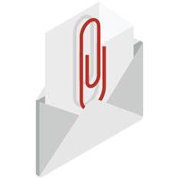 Attached document to email icon vector