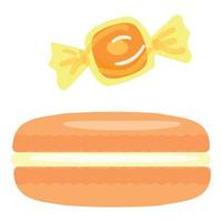Bonbon macaroon icon cartoon vector. French cake vector