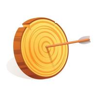 Wood target icon, cartoon style vector