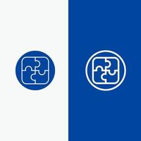 Management Plan Planning Solution Line and Glyph Solid icon Blue banner Line and Glyph Solid icon Blue banner vector