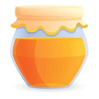 Honey jar icon, cartoon style vector