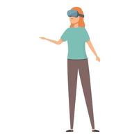 Virtual tour headset icon cartoon vector. Online video vector
