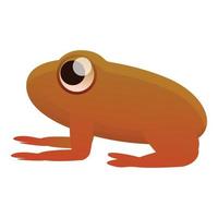 Red frog icon, cartoon style vector