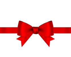 red bow with ribbon isolated on white background vector